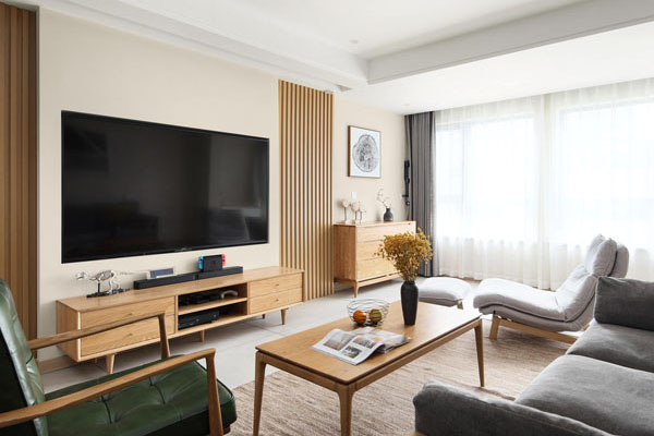 108㎡原木风三室装修,满满松弛感